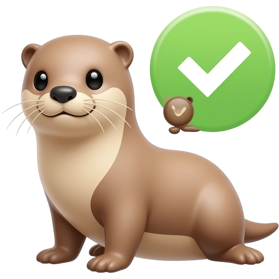 an otter approving a github pull request with big approve sign visible frtom small salck emoji (accurate logo) emoji