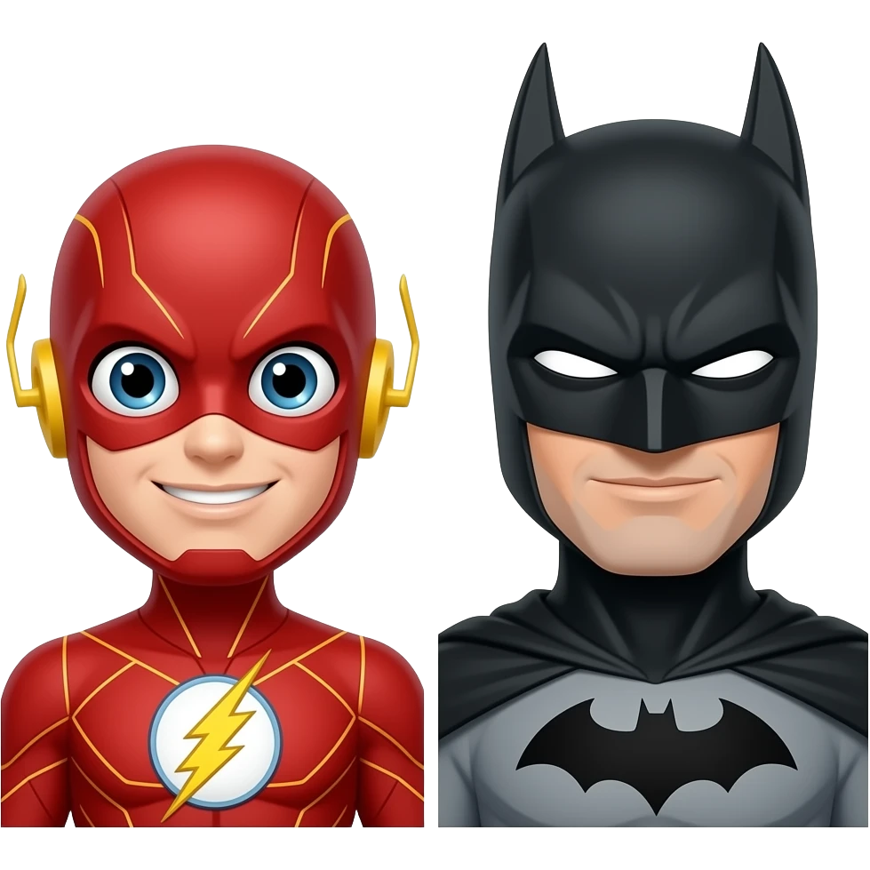 Flash and bat man emoji