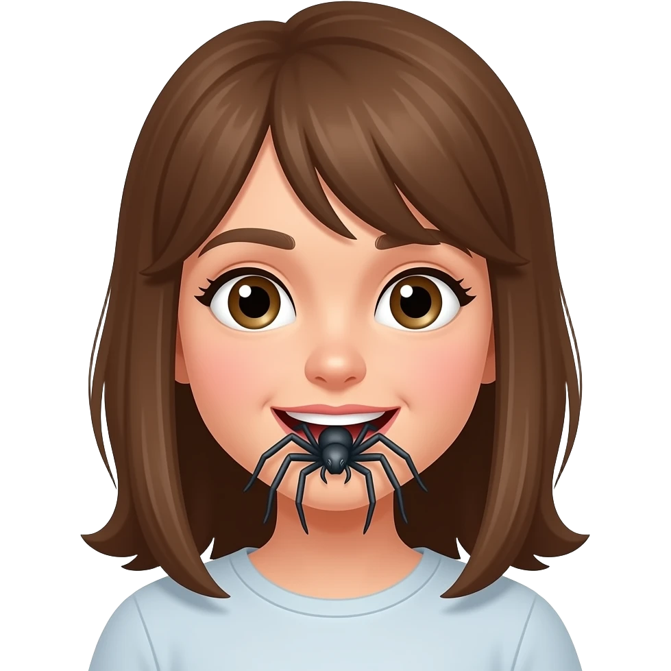 Девушка кусают паук emoji