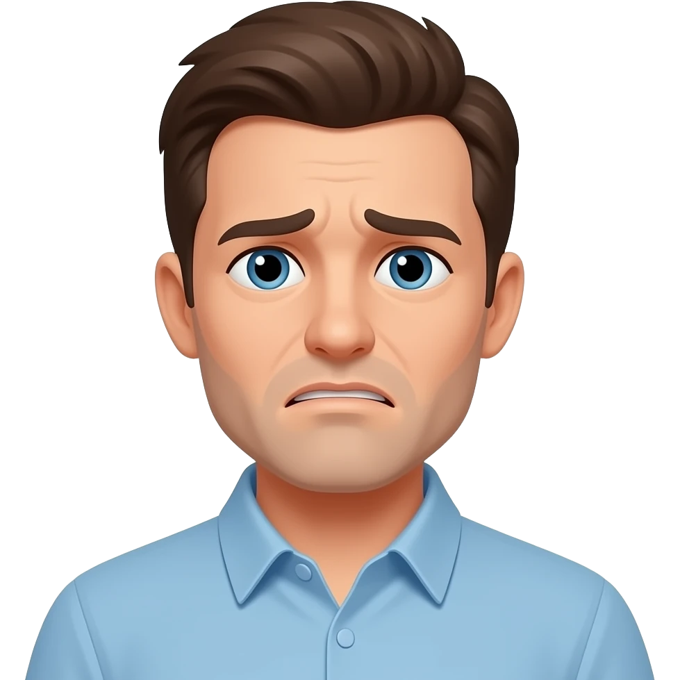 hombre preocupado con ansiedad emoji