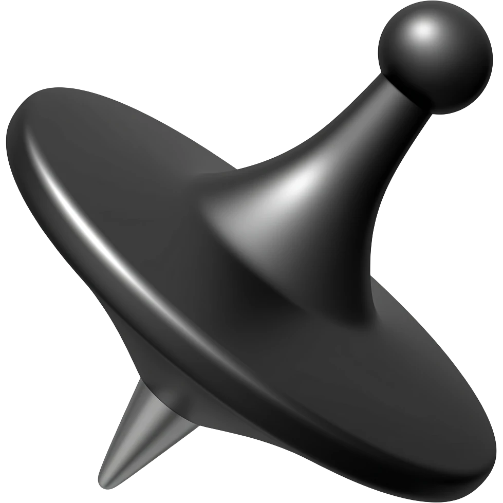 Objeto Pião preto emoji