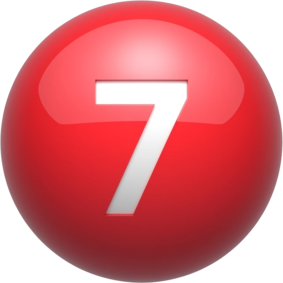 bola 7 toda vermelha emoji