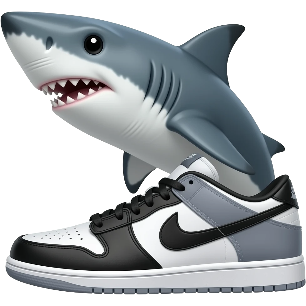 Shark wearing nikes emoji