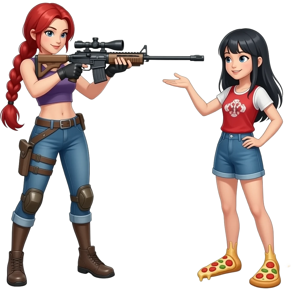 Caitlyn league  of legends  sniper gun shooting Chinese girl sexy pizza feet emoji