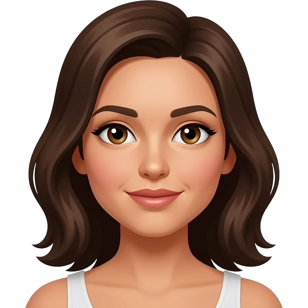 Make her eyes ligh brown and her skin tan emoji