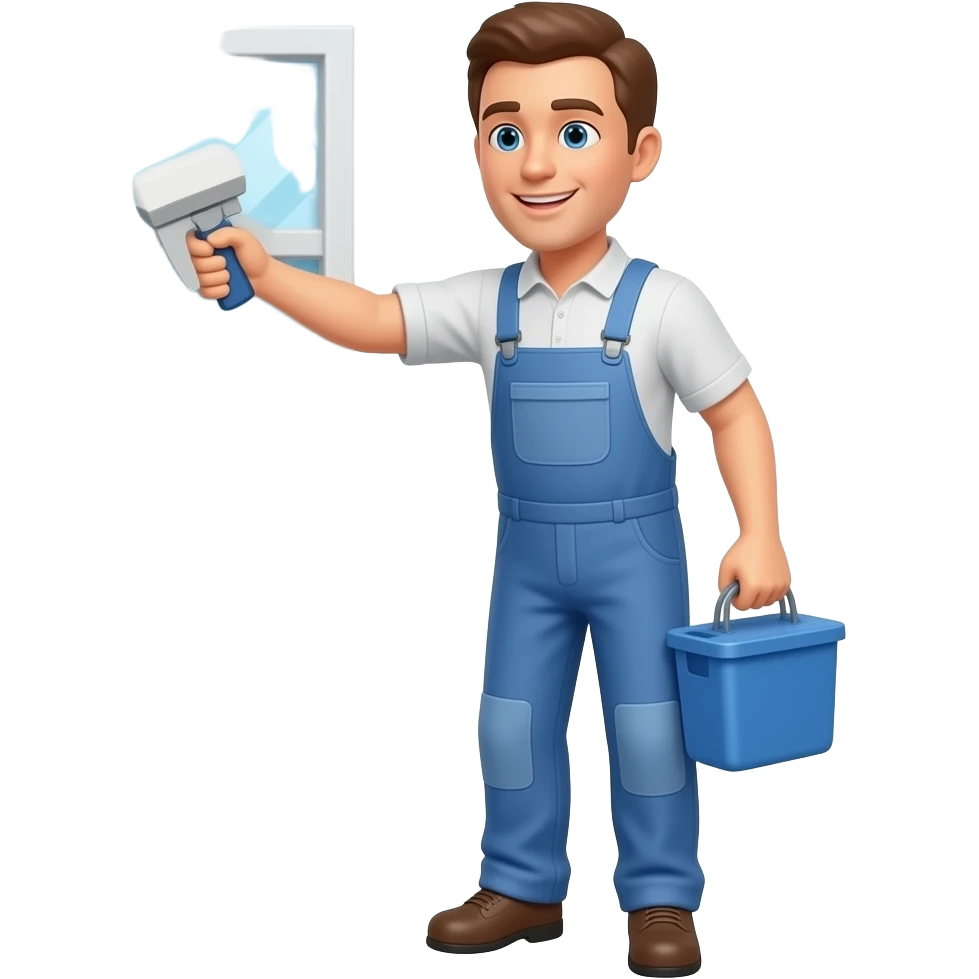 man cleaning a window emoji