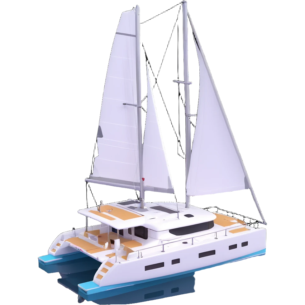a lagoon 42 catamaran with no wording on the boat  emoji
