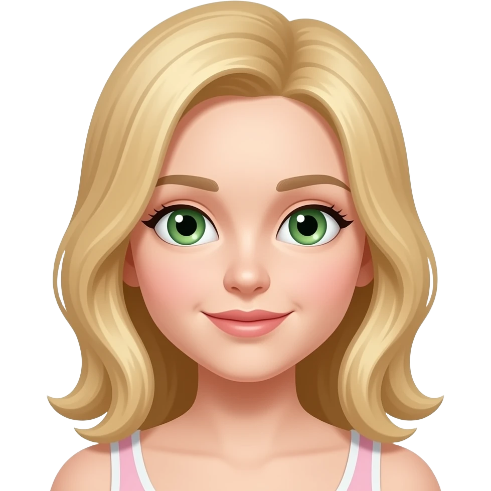green eyes blonde girl emoji