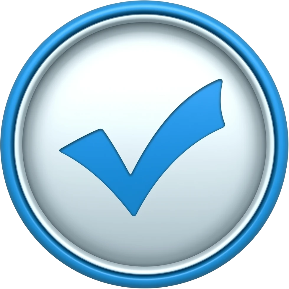 Tick mark ✅ In all blue fill with circular edge and points on circular edge all blue emoji