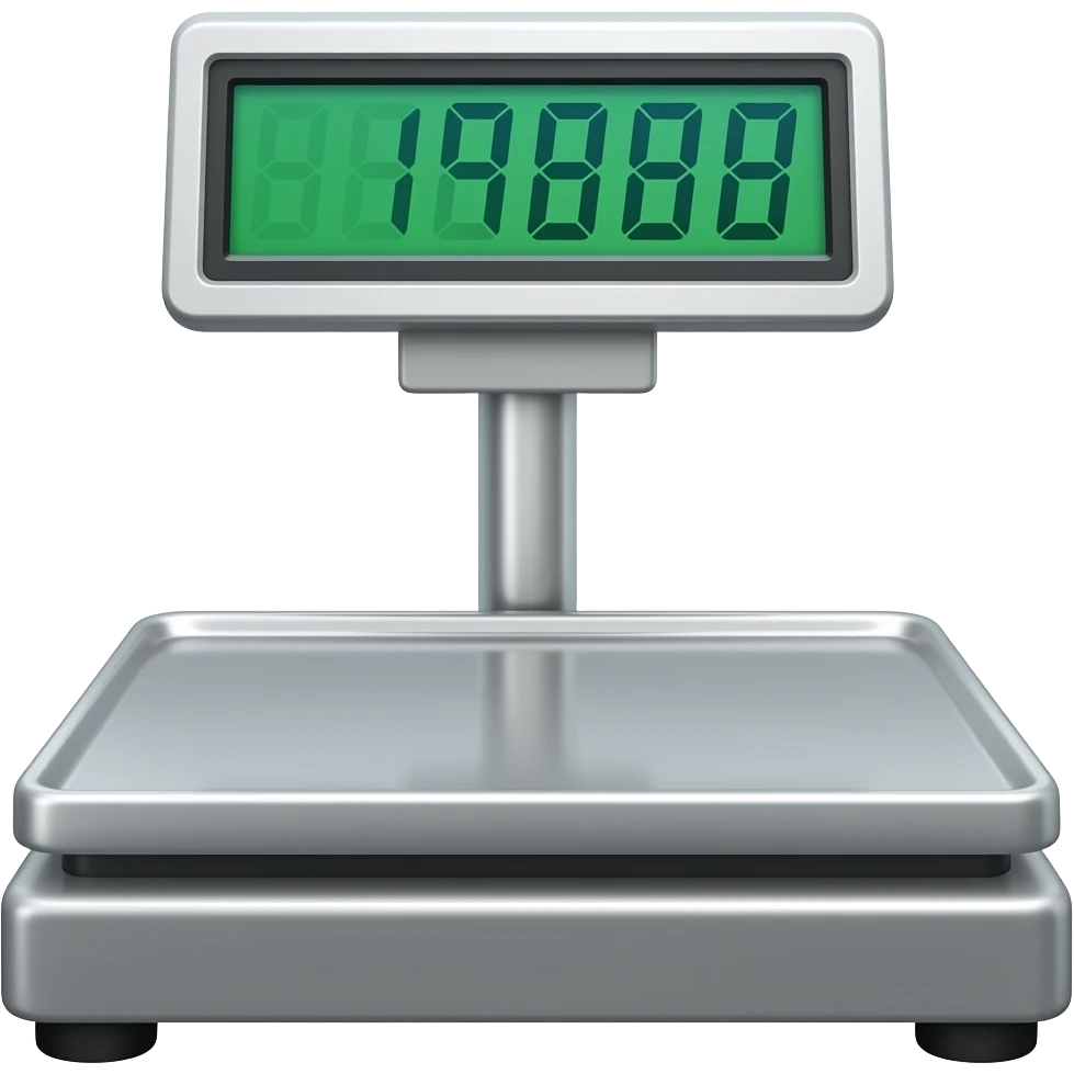 a supermarket scale with screen emoji