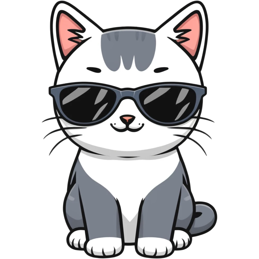 Cat with sunglasses emoji