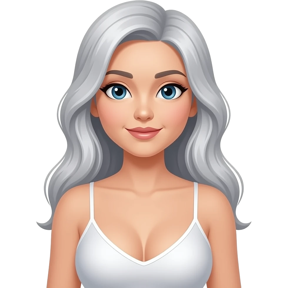 Bigger tits asian with silver hair emoji