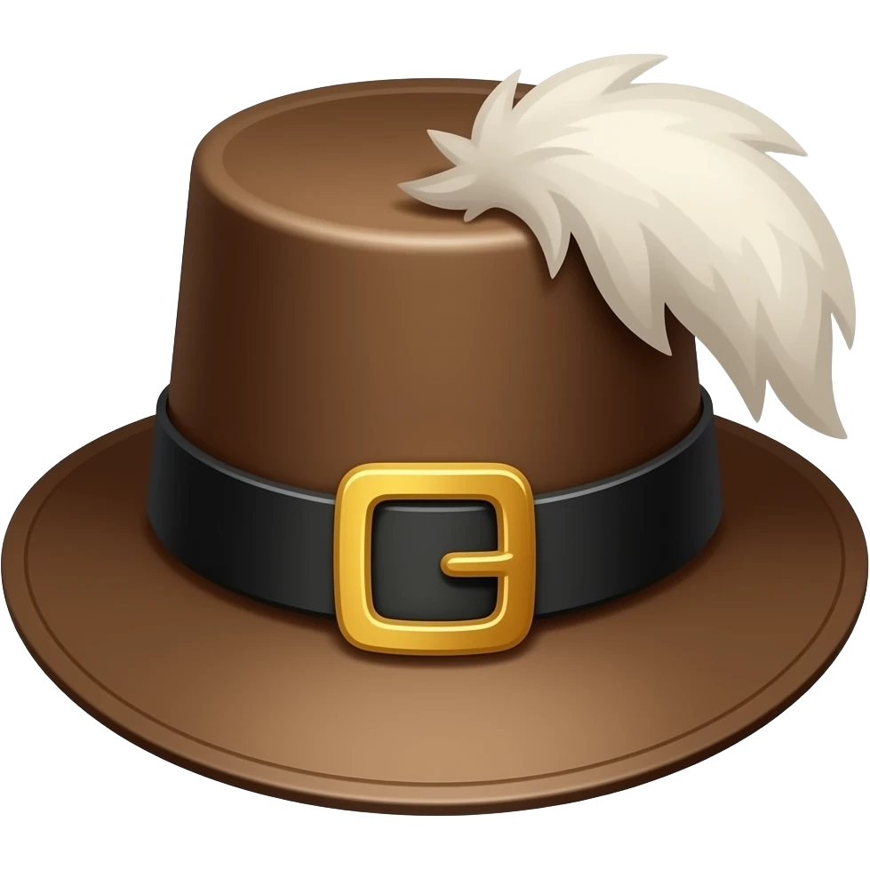 brown Pilgrim Hat emoji