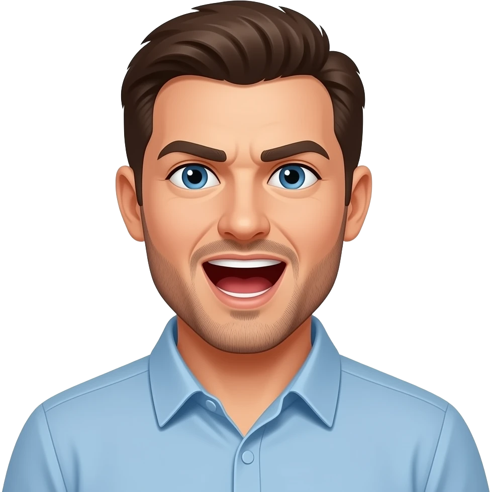 Мужчина кричит на кого-то emoji