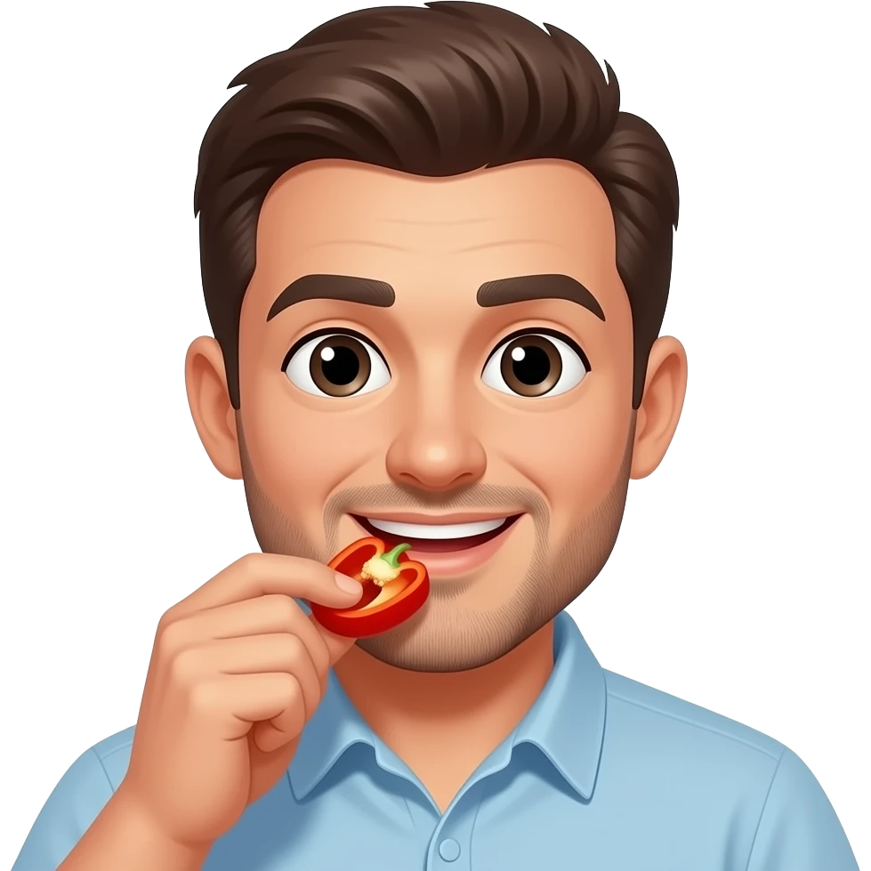 piece of pepper eating man emoji
