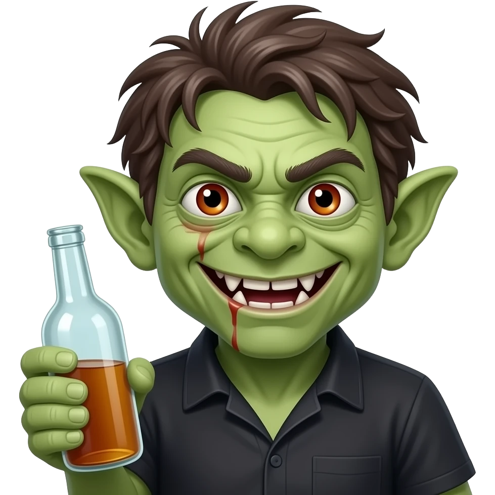 4. Hangover Goblin    Chaotic creature encouraging terrible decisions. face pic emoji