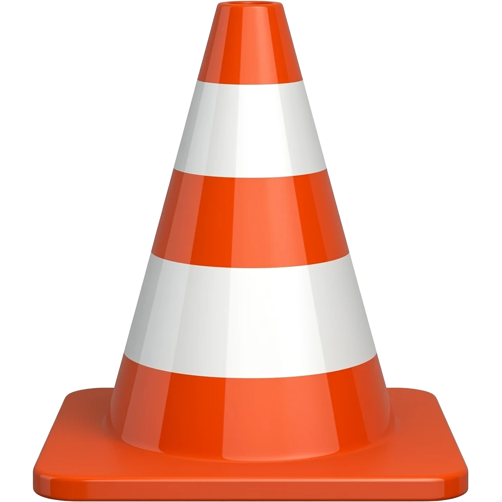 red traffic cone emoji