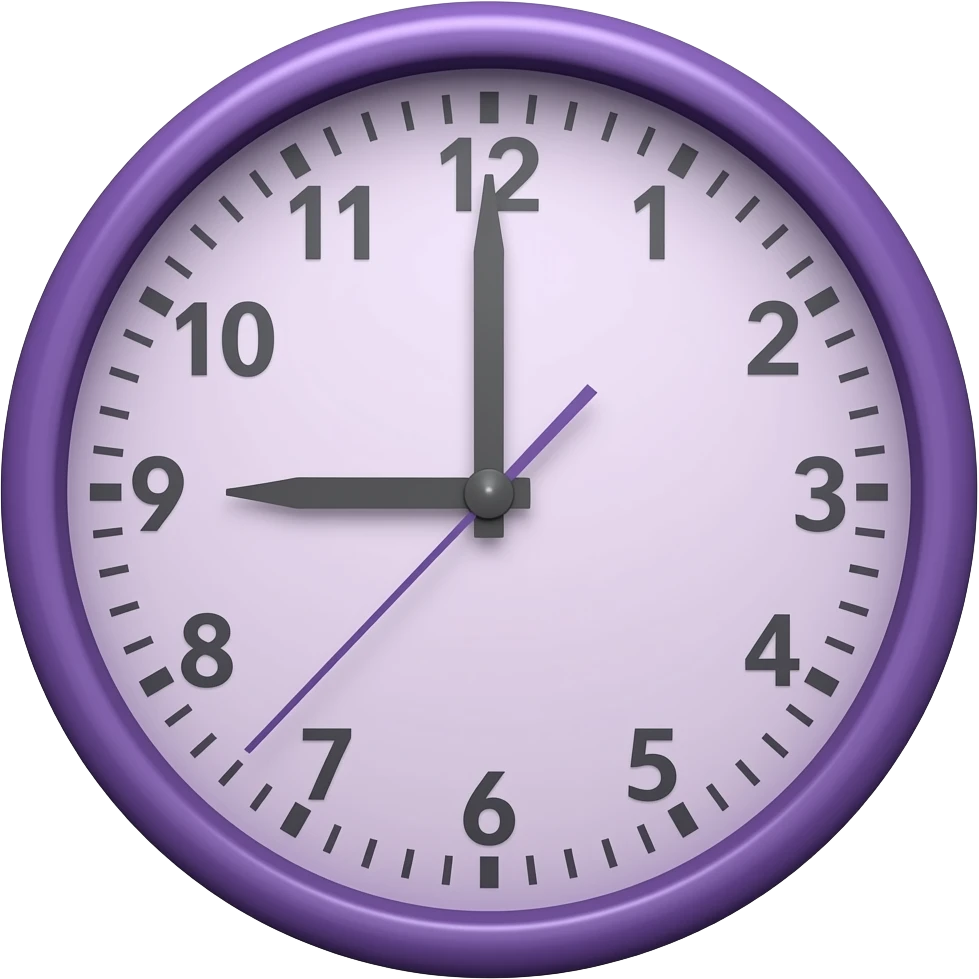 relógio roxo emoji