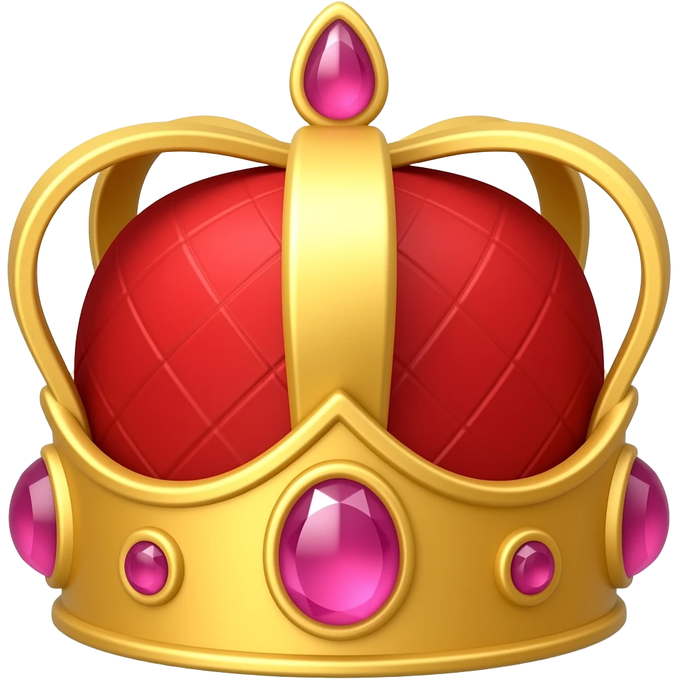 red crown with pink gems emoji