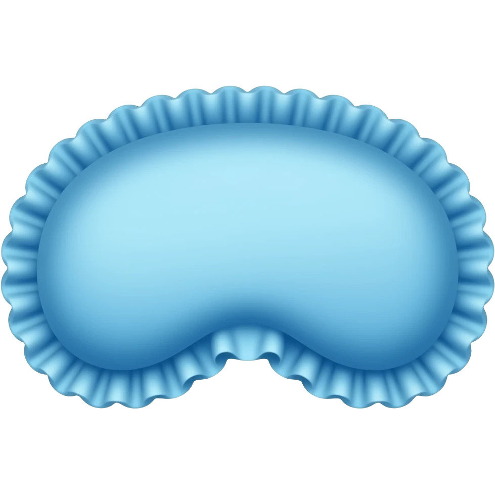 light blue sleep mask with ruffles emoji