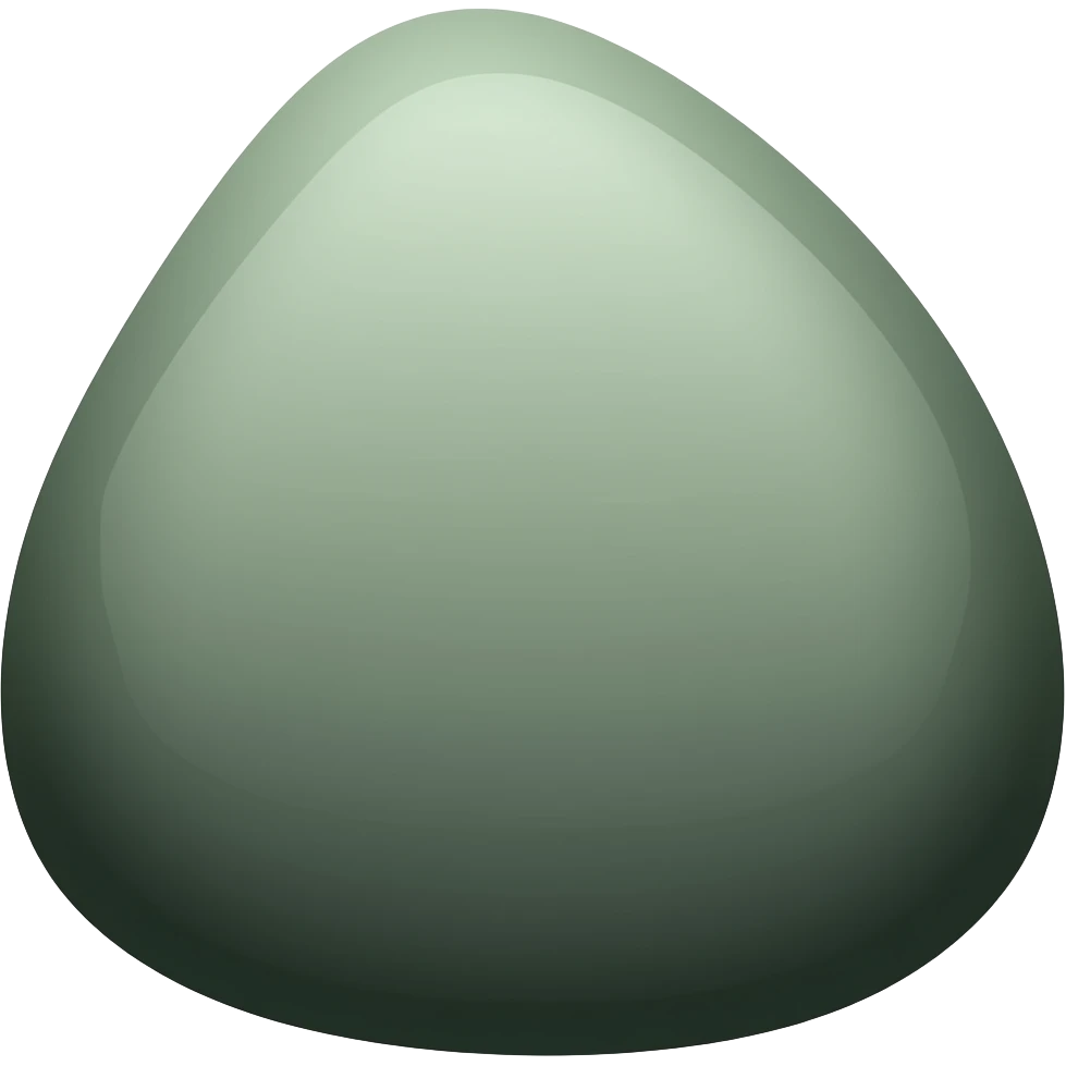 Sage-shadowed river stone emoji