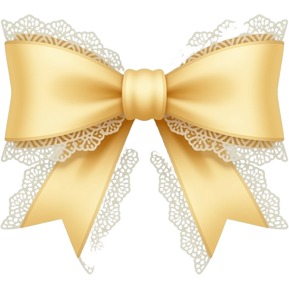vintage rococo yellow pastel bow with lace and frills emoji