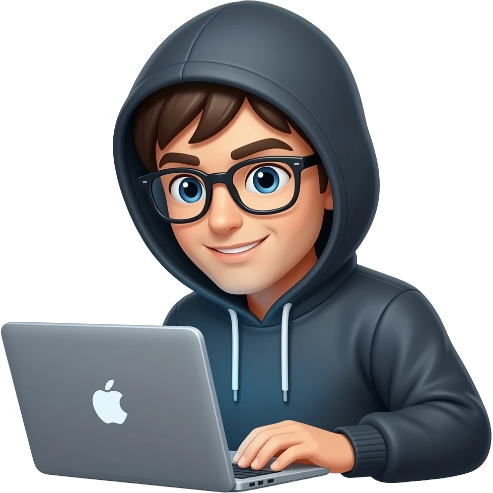 Hacker with laptap Glasses emoji