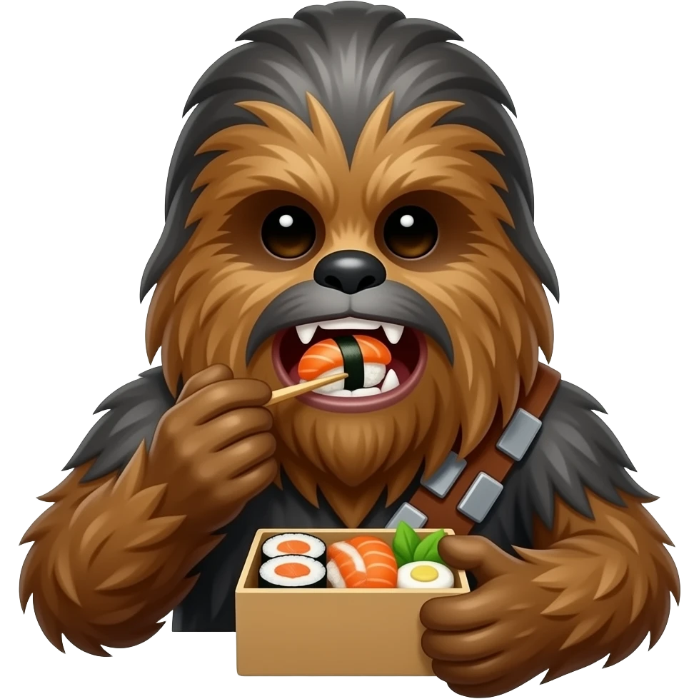 chewbacca eating sushi bento box emoji