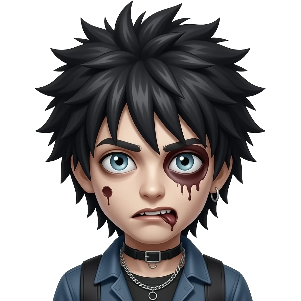 zombie emo with spiky hair emoji
