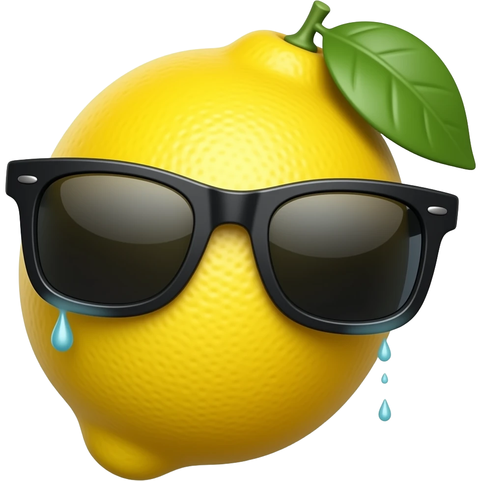 cool drip lemon in cool sunglasses emoji