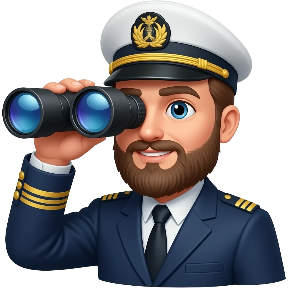 captain with beard and scope emoji