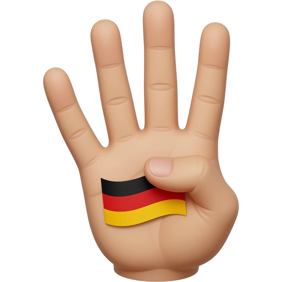 3 In German Hand emoji
