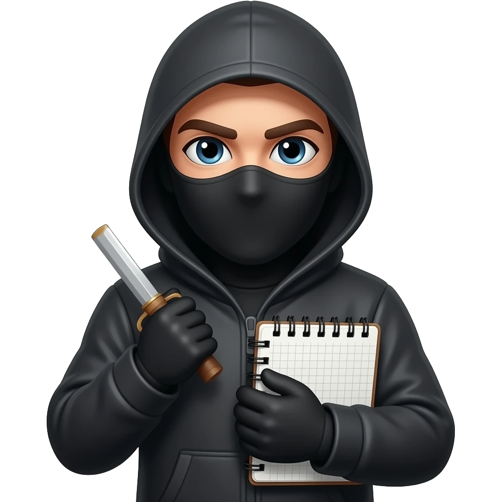 thief with notebook emoji