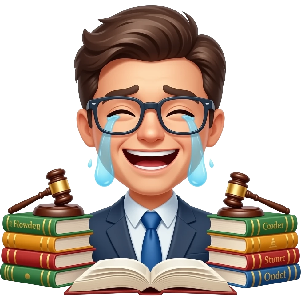 Law student studying crying funny emoji