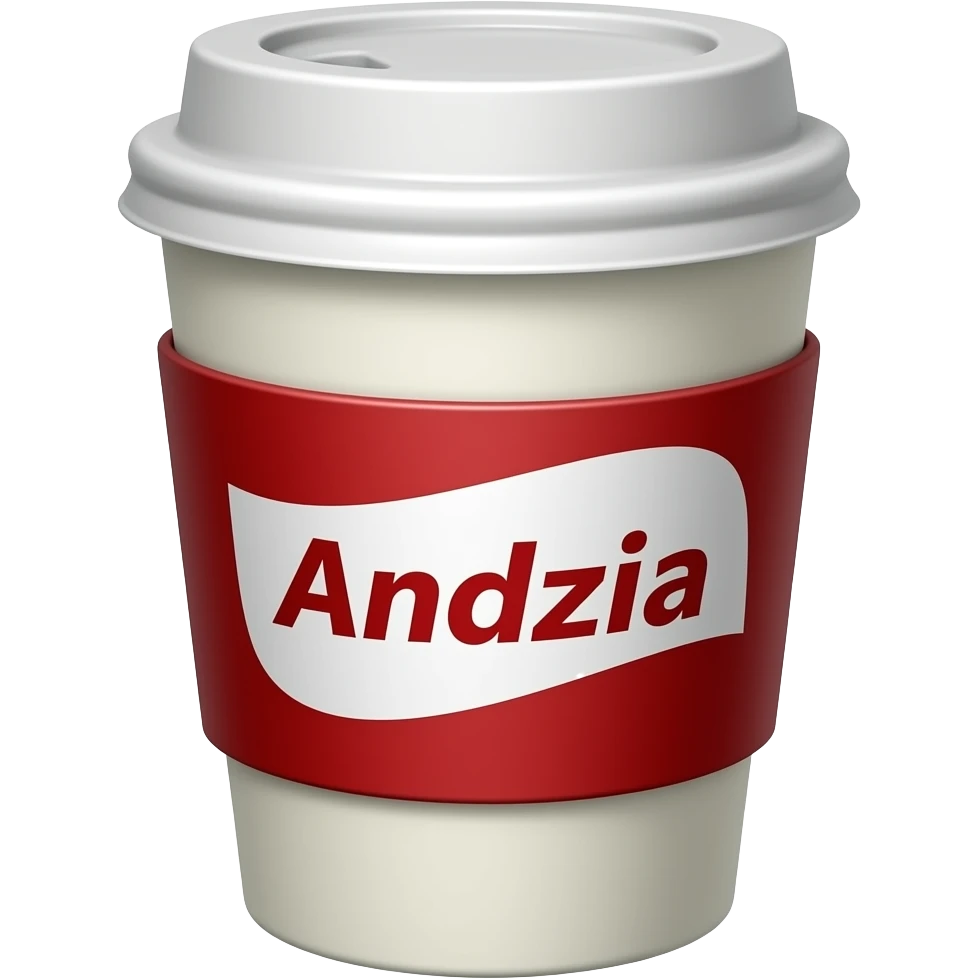 Coffee cup red white sign Andzia emoji