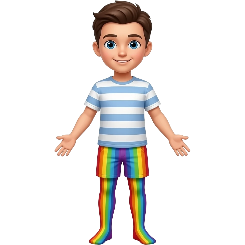 Boy in rainbow pantyhose emoji