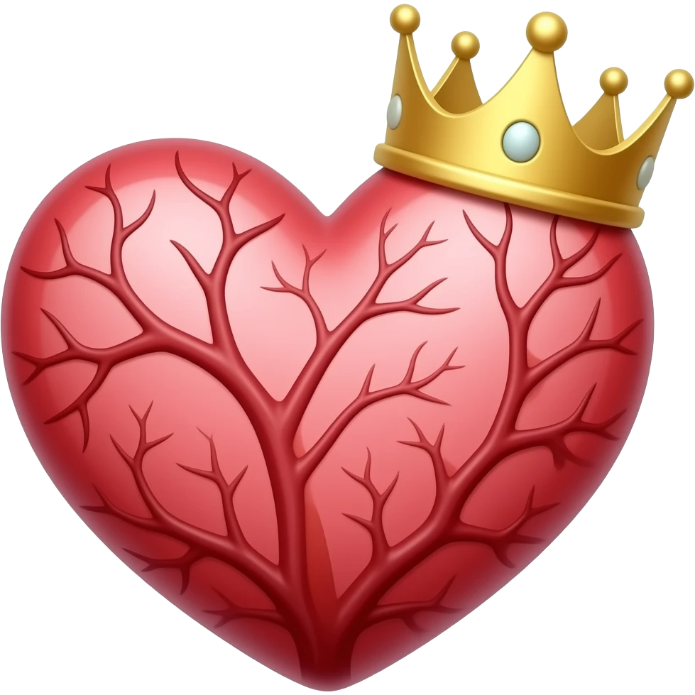 Corazon con venas y corona emoji
