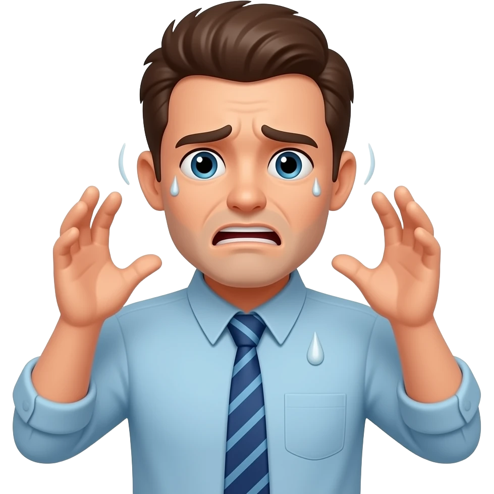 hombre preocupado con un ataque de panico emoji