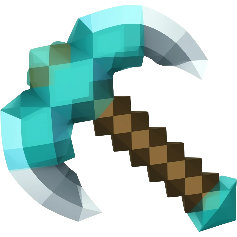 Minecraft movie diamond pick axe emoji