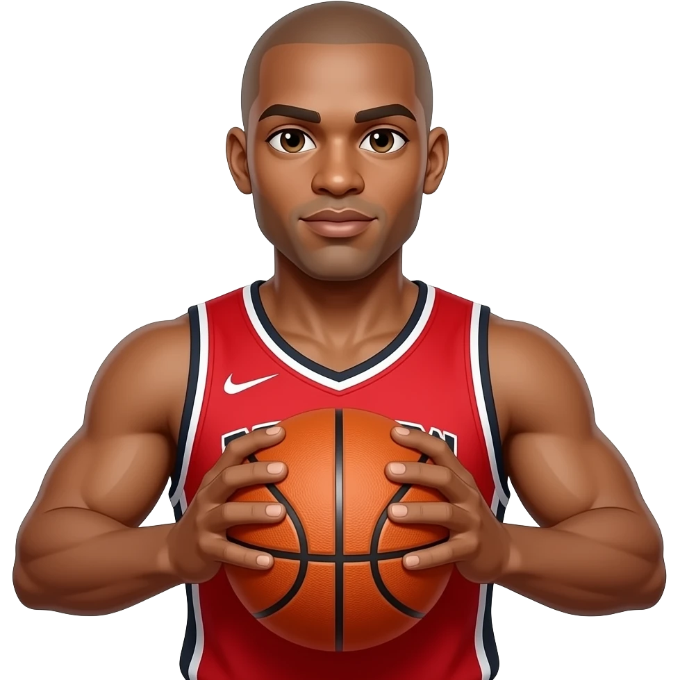 bald basketball player portrait emoji