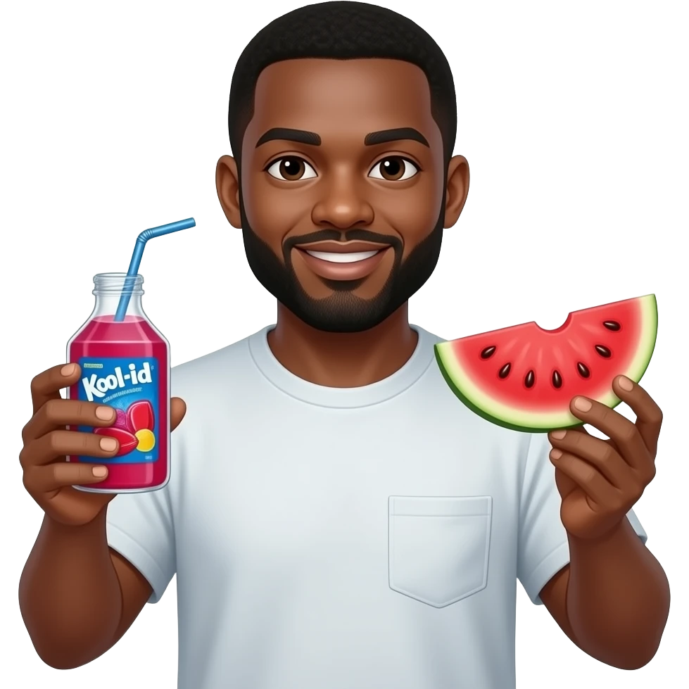 Black guy with kool aid and watermelon emoji