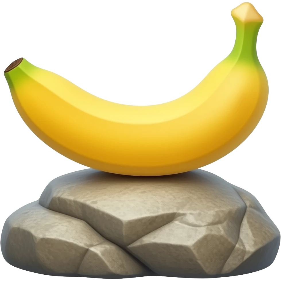 kaya'ya oturan kaslı muz emoji