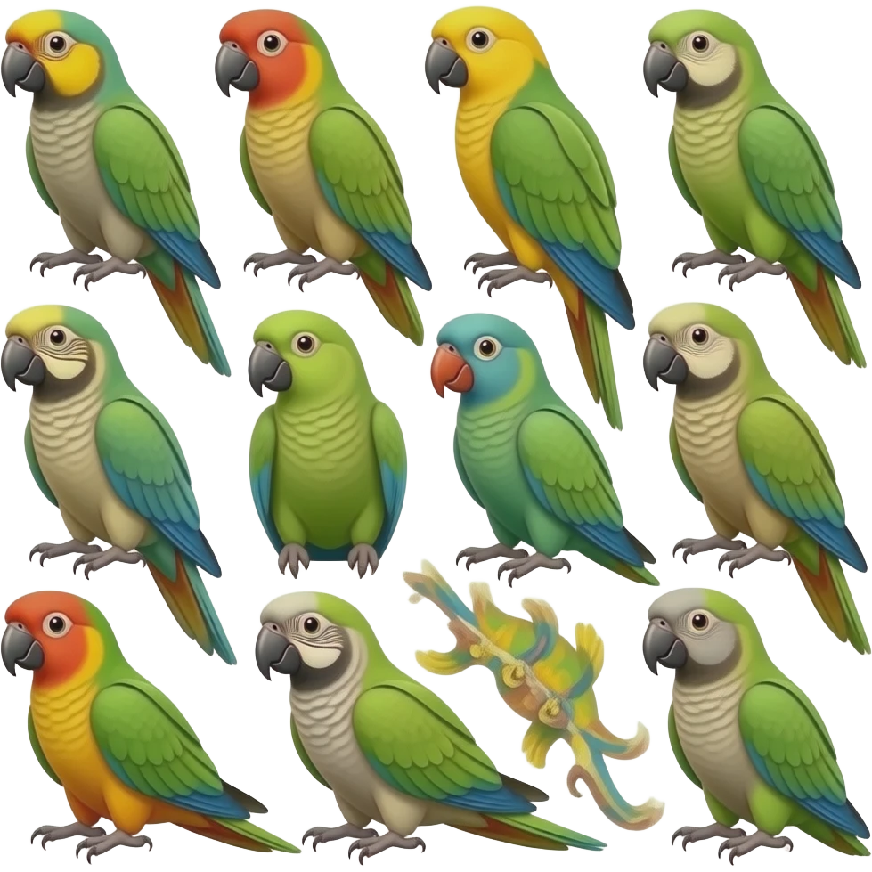 Groups of caique conure parrot emoji