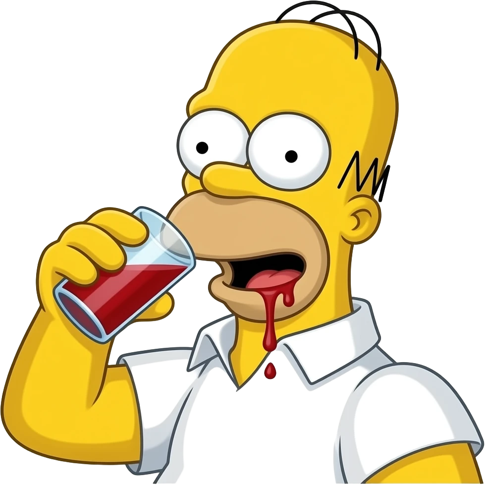 Et moi Homer Simpson qui boit du sang emoji