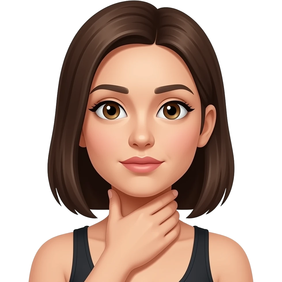 Hand on throat choke female emoji