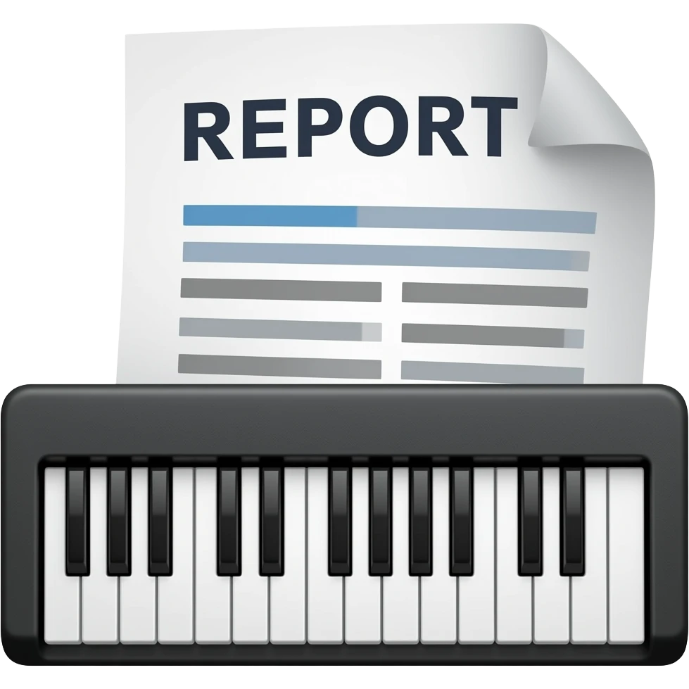 combination of electric keyboard and report emoji