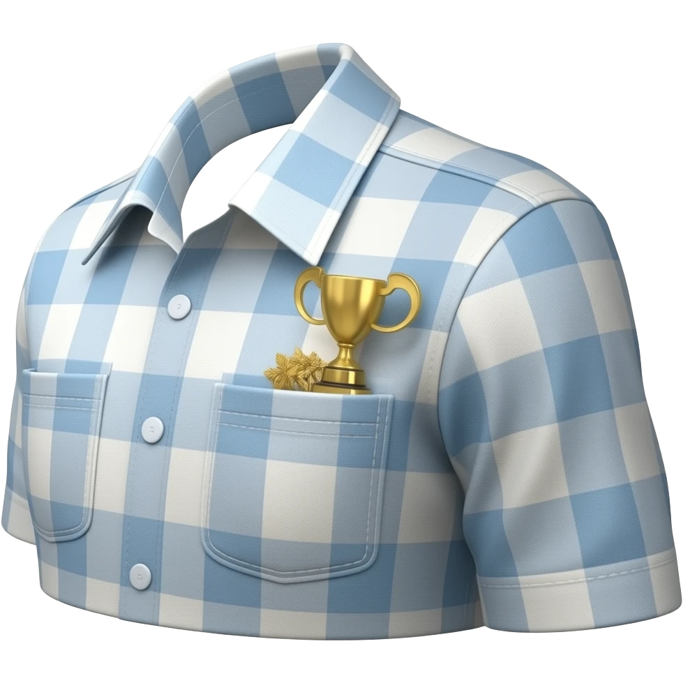 one tiny identical golden trophy hidden near the shoulder seam emoji