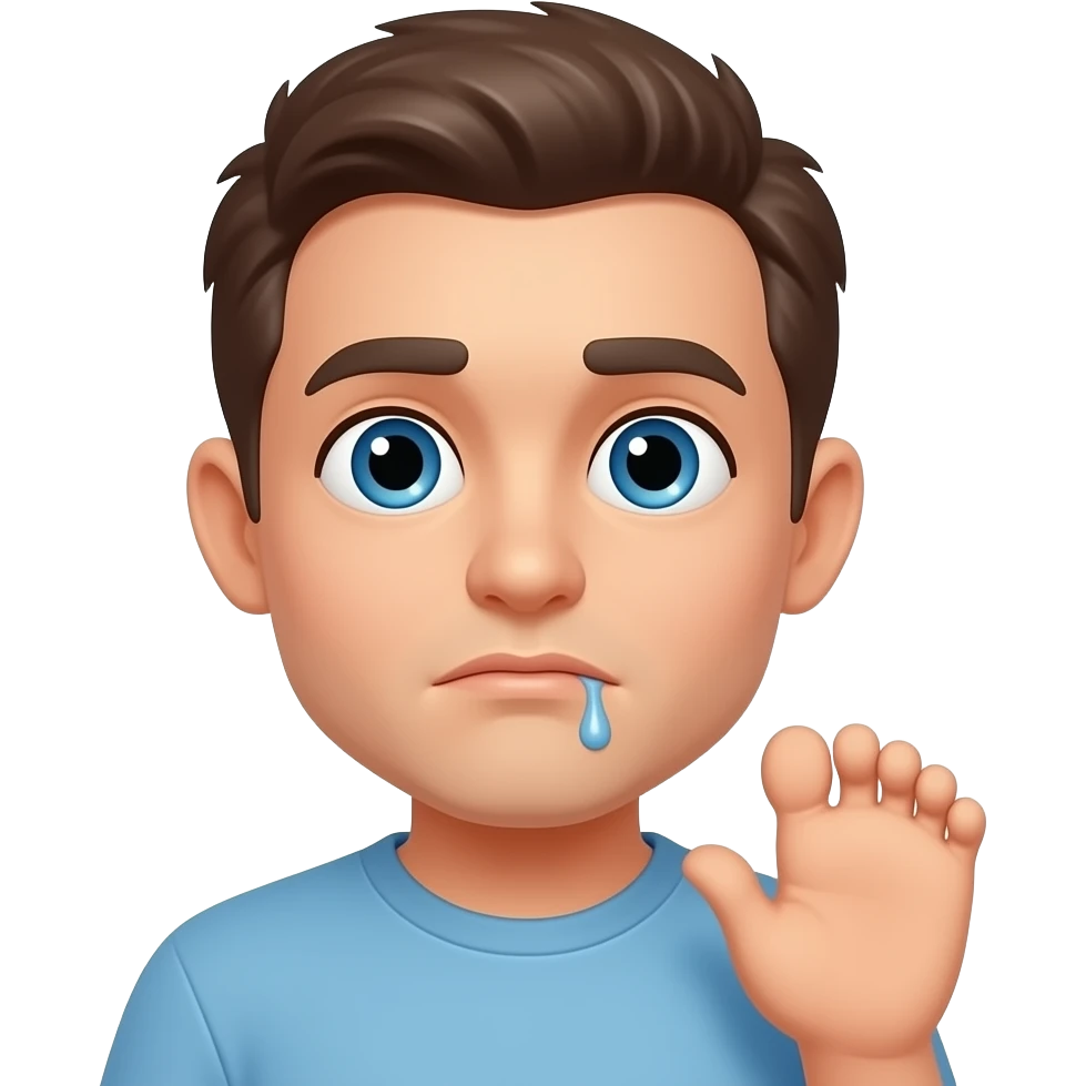 🤤👣 drooling emoji thinking about feet emoji