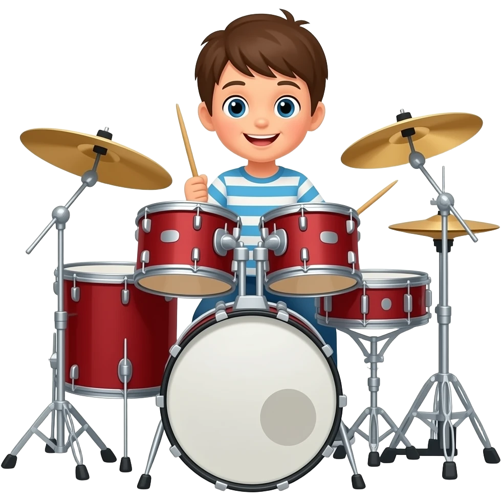 hazme un emoji de un muñeco tocado la batería emoji