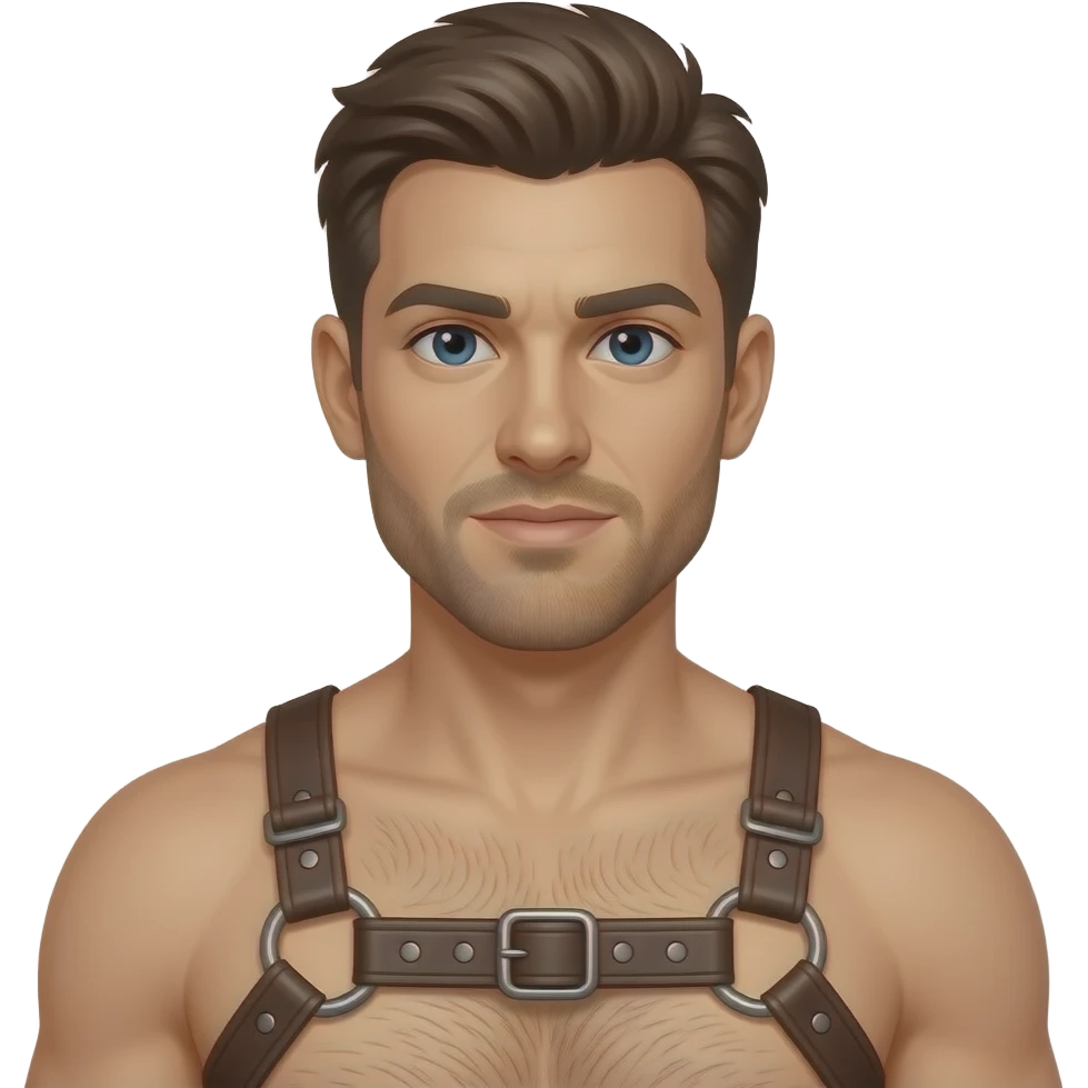 Mann mit leder harness emoji